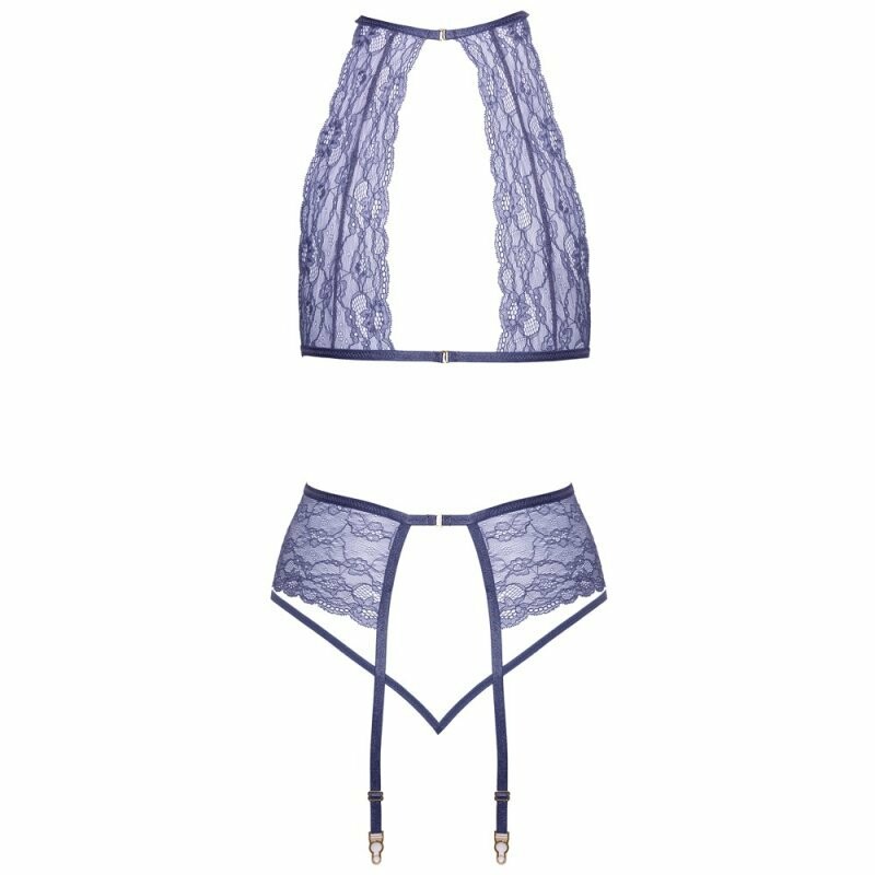 Комплект сексуальний Kissable Suspender Set S/M, лавандовий - Зображення 3