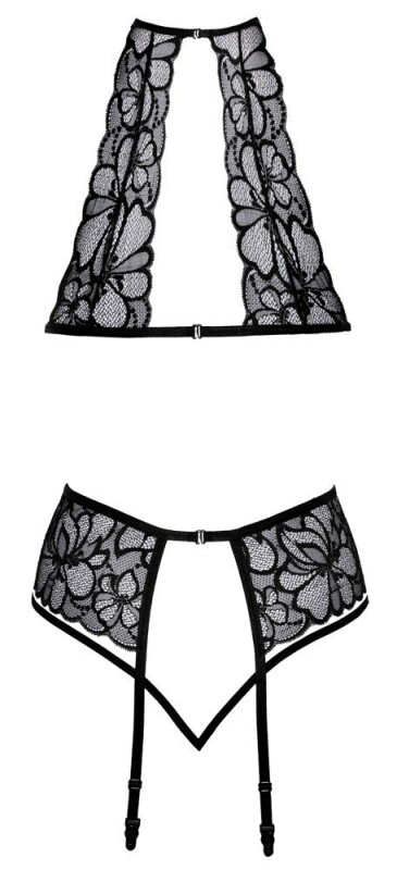 Комплект сексуальний Kissable Bra Set Lace, S/M, чорний - Зображення 3