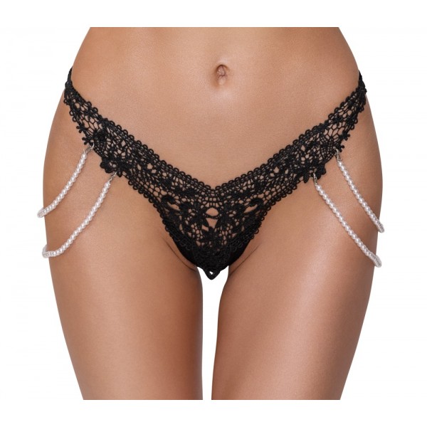 Сексуальні стрінги STRING WITH PEARL CHAINS S/M