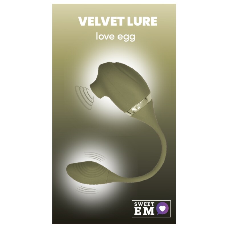 Вібратор для точки G Sweet Em Love Egg з вакуумною стимуляцією клітора, зелений, 24.5 х 4.2 см - Изображение 1