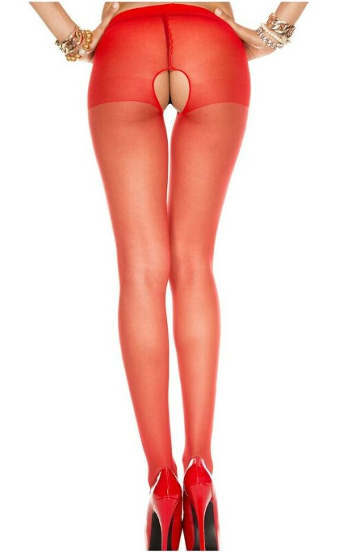Сексуальні колготки з відкритим доступом Music legs, червоні, One Size