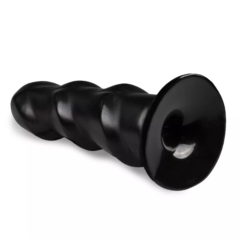 Фалоімітатор анальний з виступами All Black на присосці, чорний, 17 х 4.8 см - Зображення 2