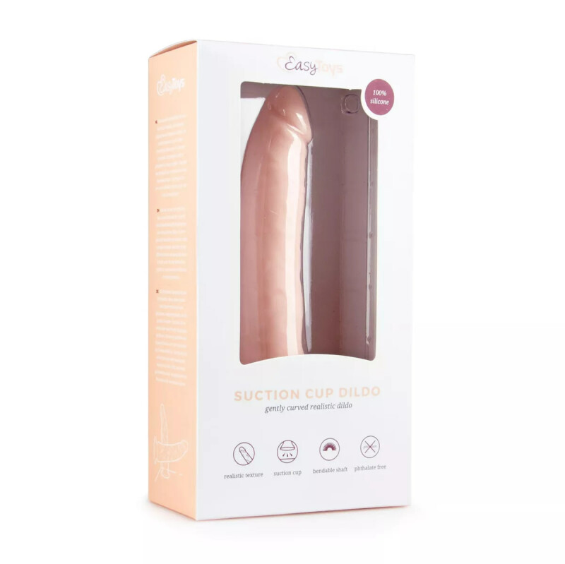 Фалоімітатор реалістичний на присосці Easytoys бежевий, 21 х 3.4 см - Зображення 1