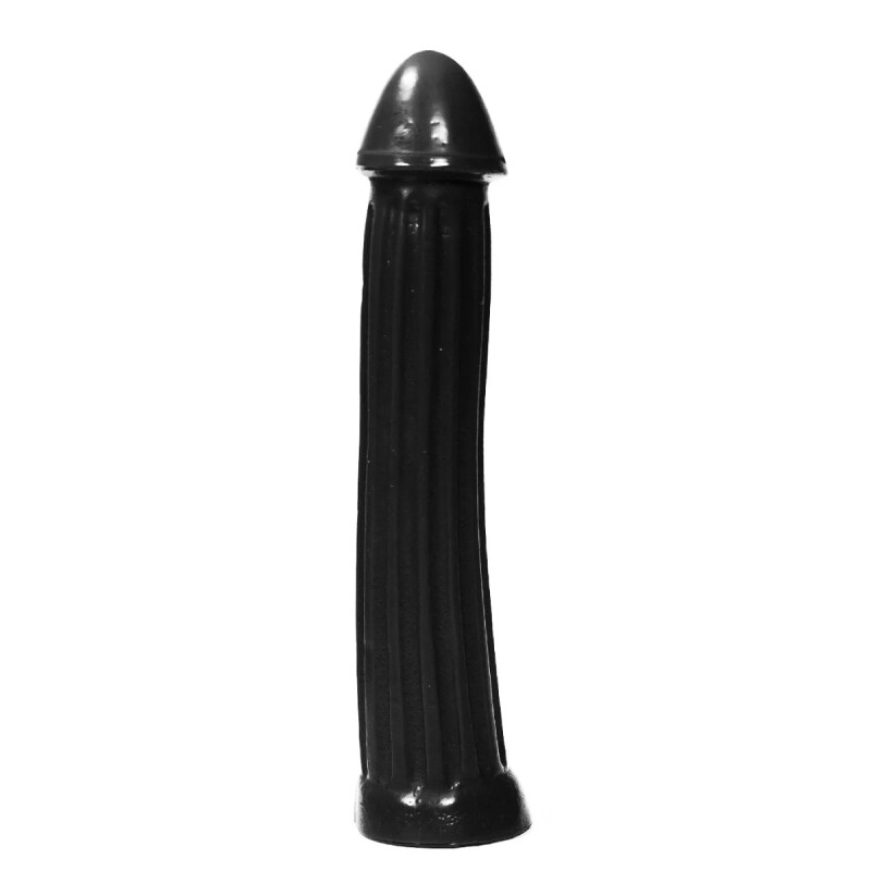 Фалоімітатор гігантський на присосці, з рельєфом All Black чорний, 31 х 6 см