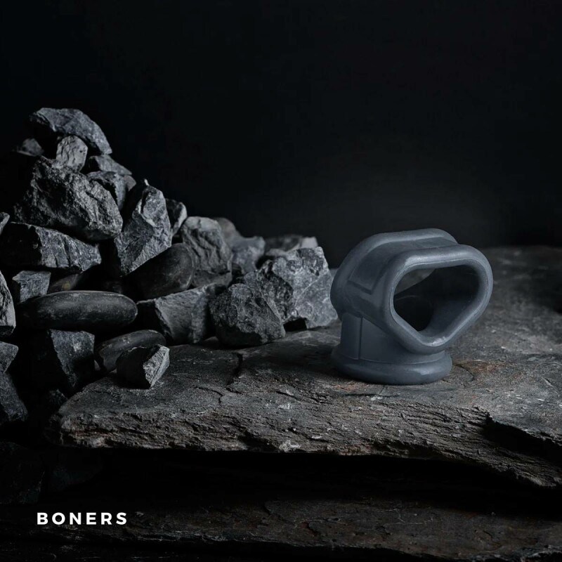 Ерекційне кільце на пеніс і мошонку Boners, силіконове, сіре - Зображення 7