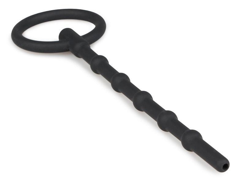 Катетер уретральний чорного кольору, Long Hollow Silicone Penisplug