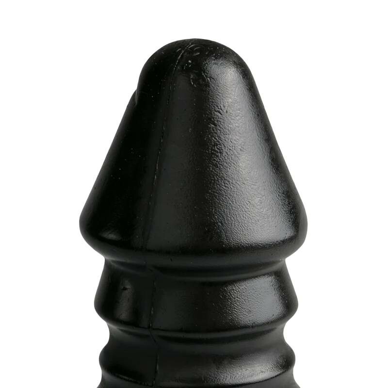 Фалоімітатор анальний гігантський рельєфний All Black чорний, 26.5 х 5.5 см - Изображение 1