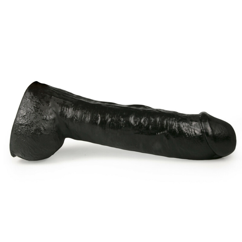 Фалоімітатор реалістичний гігантський All Black, чорний, 29 х 6.3 см - Зображення 2