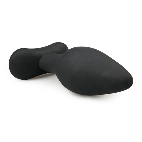 Анальна пробка силіконова Easytoys Large Black Silicone Buttplug, чорна, 14 х 4.5 см - Зображення 2