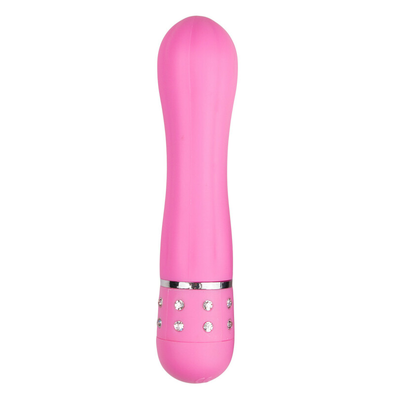 Міні-вібратор зі стразами Easytoys, рожевий, 11.4 х 2.2 см