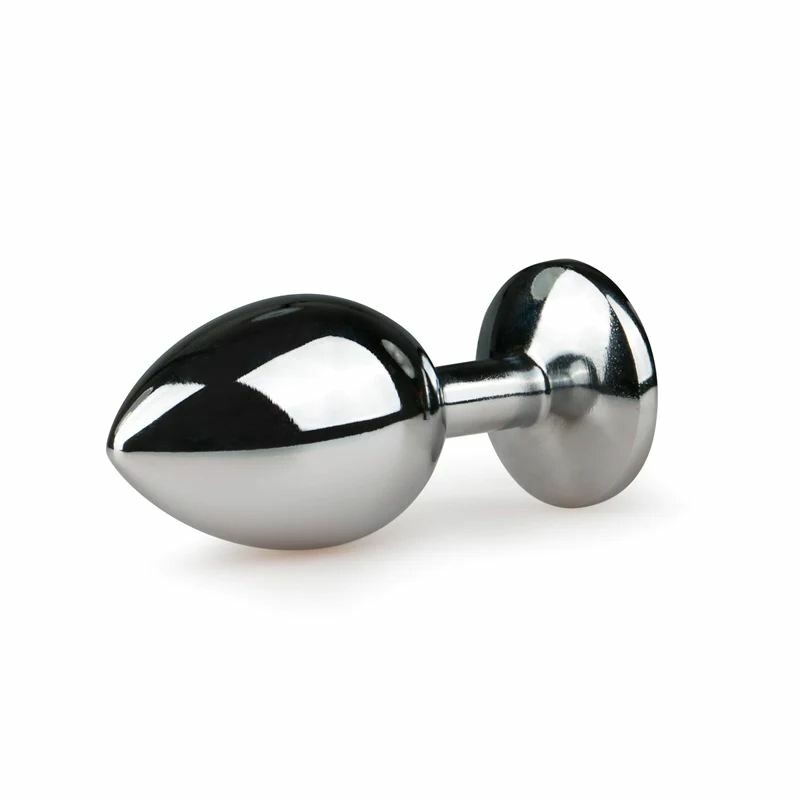 Анальна пробка з кристалом Easytoys, металева, срібна, 8.4 х 3.2 см - Зображення 2