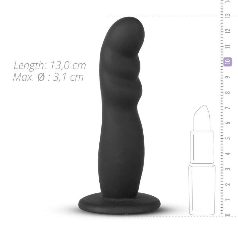 Страпон на ременях Easytoys з рельєфною насадкою, чорний, 13 х 3.1 см - Изображение 4