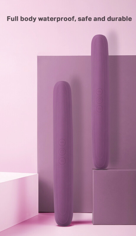 Вібратор двосторонній Sweet Em Dual Vibe силіконовий, фіолетовий, 22 х 3 см - Зображення 9