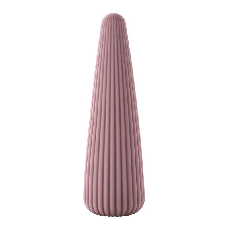 Вібратор Sweet Em Cone у формі конуса, ребристий, фіолетовий, 12.8 х 3.8 см