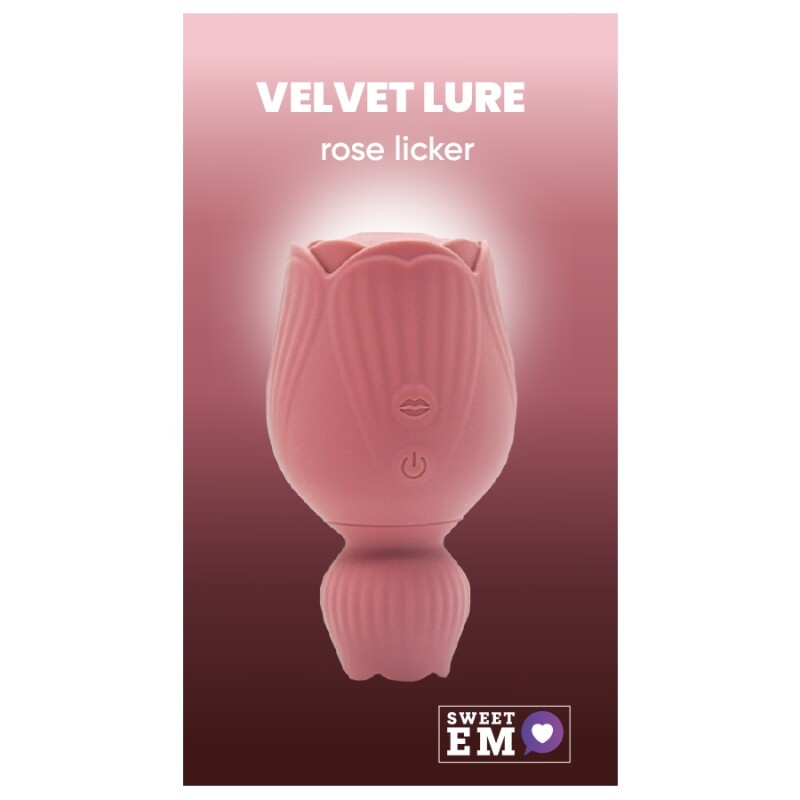 Вакуумний стимулятор клітора Sweet Em Rose Licker з рухомим язичком, рожевий, 9.8 х 5.5 см