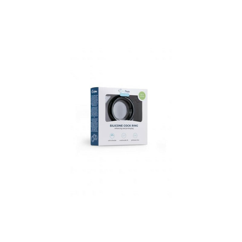 Чорне ерекційне кільце Silicone Cock Ring Medium - Зображення 2