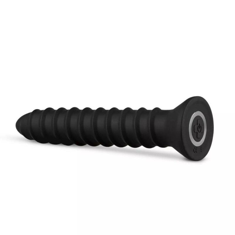 Анальний вібратор гігантський з рельєфом Easytoys, чорний, 15.5 х 5.5 см - Изображение 2