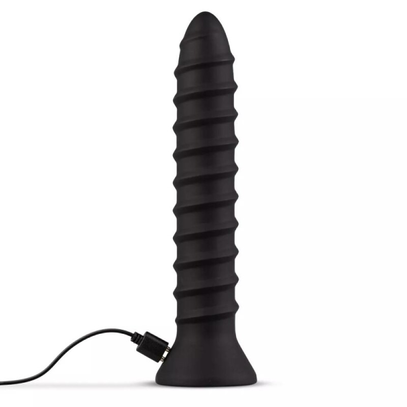 Анальний вібратор гігантський з рельєфом Easytoys, чорний, 15.5 х 5.5 см - Изображение 4