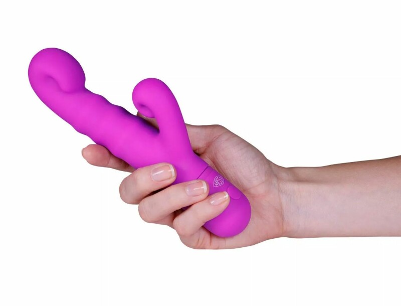 Вібратор-кролик Peachy Miss V, силіконовий, фіолетовий, 18.9 х 3.8 см - Изображение 4