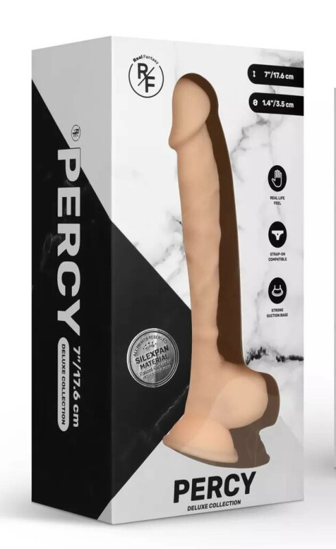 Реалістичний фалоімітатор із присоскою Percy Real Fantasy, бежевий, 17.5 х 4 см - Зображення 1