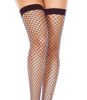 Довгі класичні панчохи в сітку Music Legs, чорні, One Size - Изображение 1