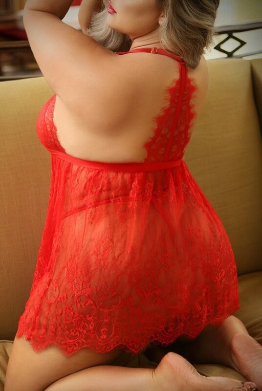 Пеньюар сексуальний мереживний Queen Size Late Night Serenade Fantasy Lingerie, червоний - Зображення 1