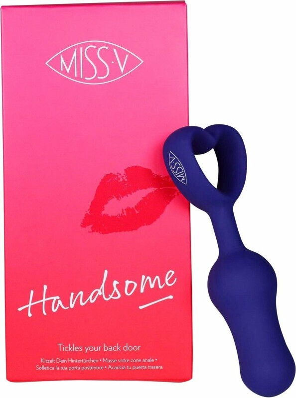 Анальна пробка з сердечком-стопером Handsome Miss V, силіконова, синя, 11.5 х 2.9 см