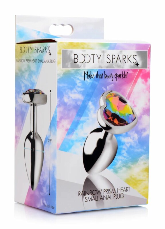 Анальна пробка з кристалом Booty Sparks, металева, срібна, 7 х 2.5 см - Зображення 1