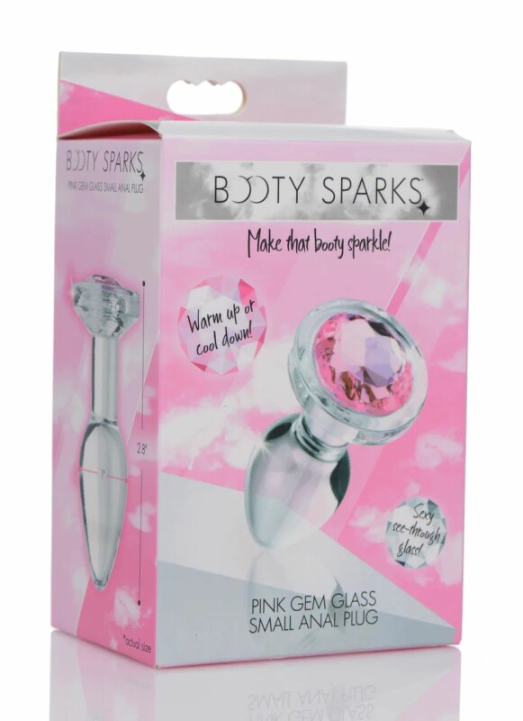 Анальна пробка з кристалом S Booty Sparks, скляна, прозора, 7.1 х 2.5 см - Изображение 1