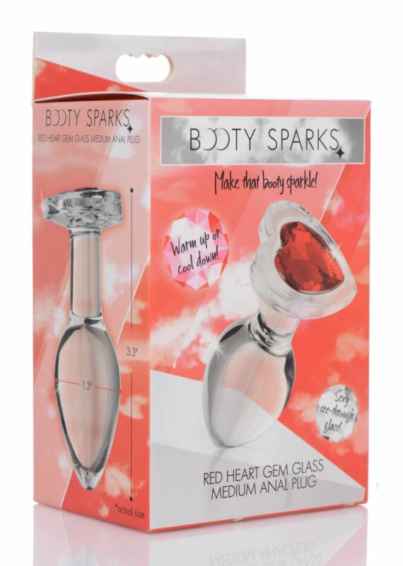 Анальна пробка з кристалом Booty Sparks, скляна, прозора, 8.3 х 3.3 см - Зображення 1
