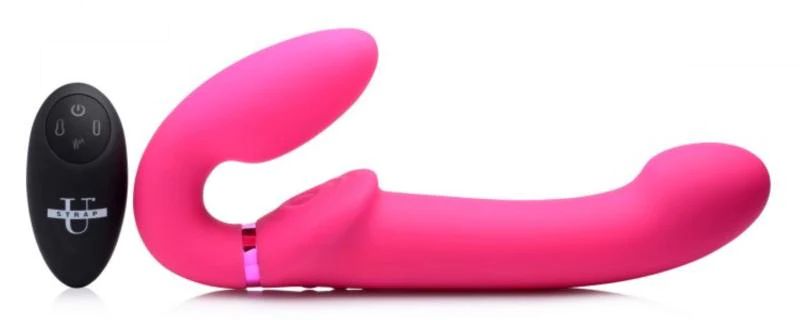 Страпон безремневий з вібрацією G-Pulse XR Brands, силіконовий, рожевий