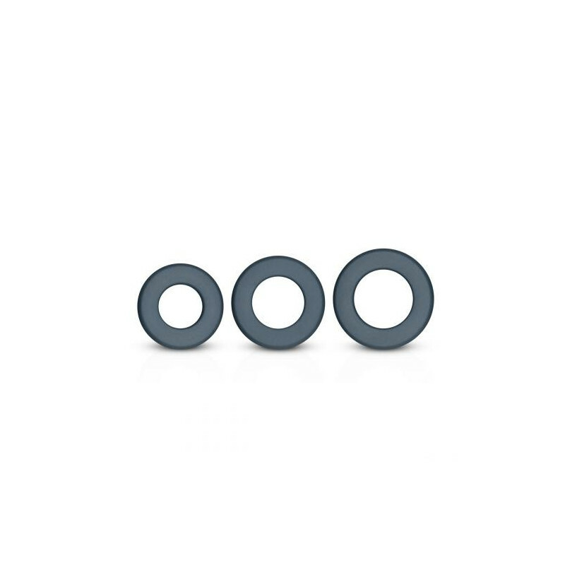 Набір ерекційних кілець Boners Large Cock Ring Set, сірий - Изображение 3