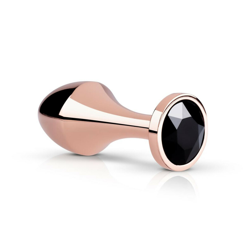 Анальна пробка з кристалом Nouveau Rosy Gold, металева, рожеве золото, 9.5 х 3.4 см