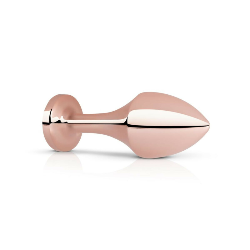 Анальна пробка з кристалом Nouveau Rosy Gold, металева, рожеве золото, 9.5 х 3.4 см - Зображення 2
