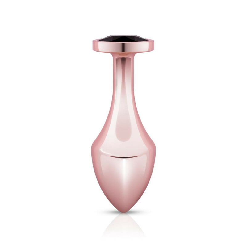 Анальна пробка з кристалом Nouveau Rosy Gold, металева, рожеве золото, 9.5 х 3.4 см - Зображення 3
