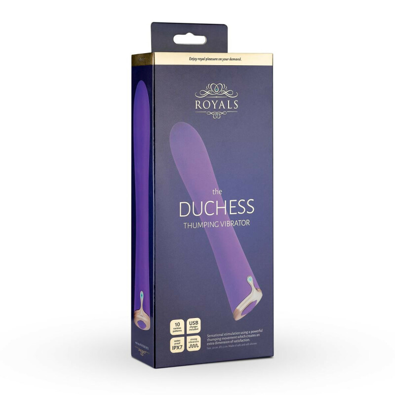 Вібратор для точки G Dutchess Royals, силіконовий, фіолетовий, 20 х 3.5 см - Зображення 1