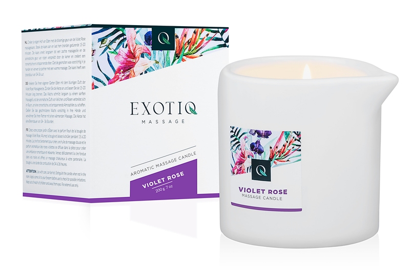 Свічка для масажу Exotiq, 200 г, з ароматом фіалкової троянди - Изображение 1