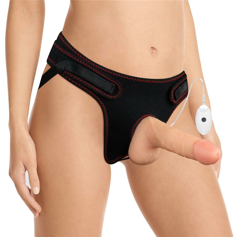 Страпон реалістичний з вібрацією 7 LoveToy Easy Strapon, 18 х 3.6 см