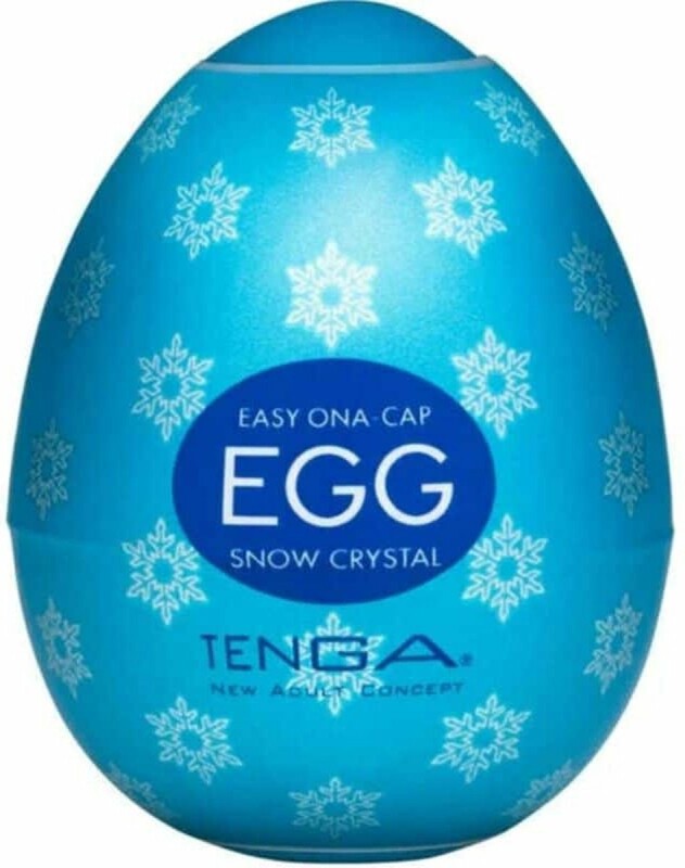 Мастурбатор яйце з рельєфом Tenga Snow Crystal, білий, 49 х 49 х 61 мм