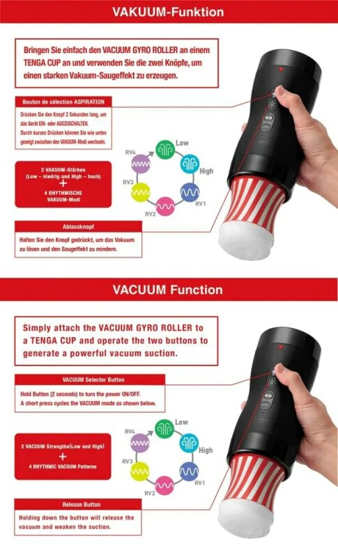 Вакуумний гіроскопічний адаптер для мастурбатора Tenga Vacuum Gyro Roller + мастурбатор Rolling Tenga Cup - Изображение 6