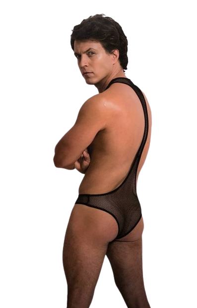 Чоловіче сексуальне боді L/XL Sunspice, в сіточку, чорне - Изображение 1