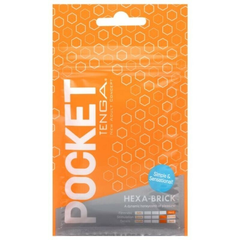 Міні мастурбатор нереалістичний Tenga Pocket Hexa-Brick, з рельєфом, білий, 7.5 х 5.5 см - Изображение 3