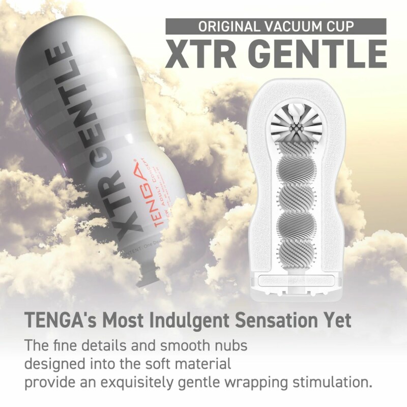 Мастурбатор у колбі рельєфний Tenga Original Xtra Gentle, білий, 15.5 х 4.5 см - Изображение 3