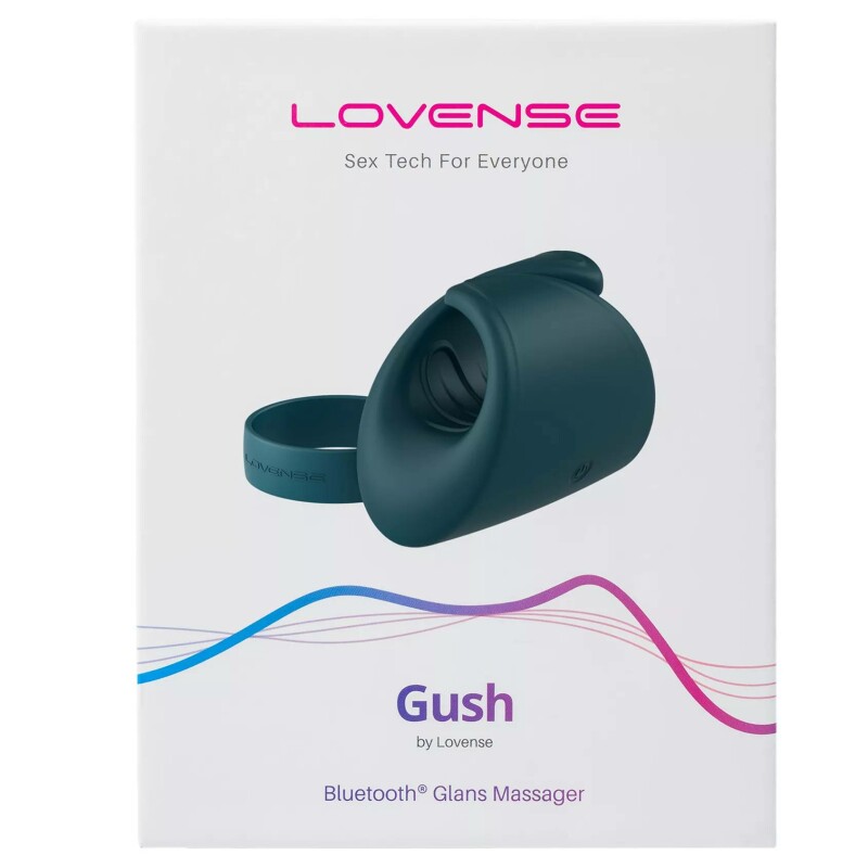 Мастурбатор нереалістичний з додатком Gush Lovense, силіконовий, синій, 9 х 5 см - Зображення 1