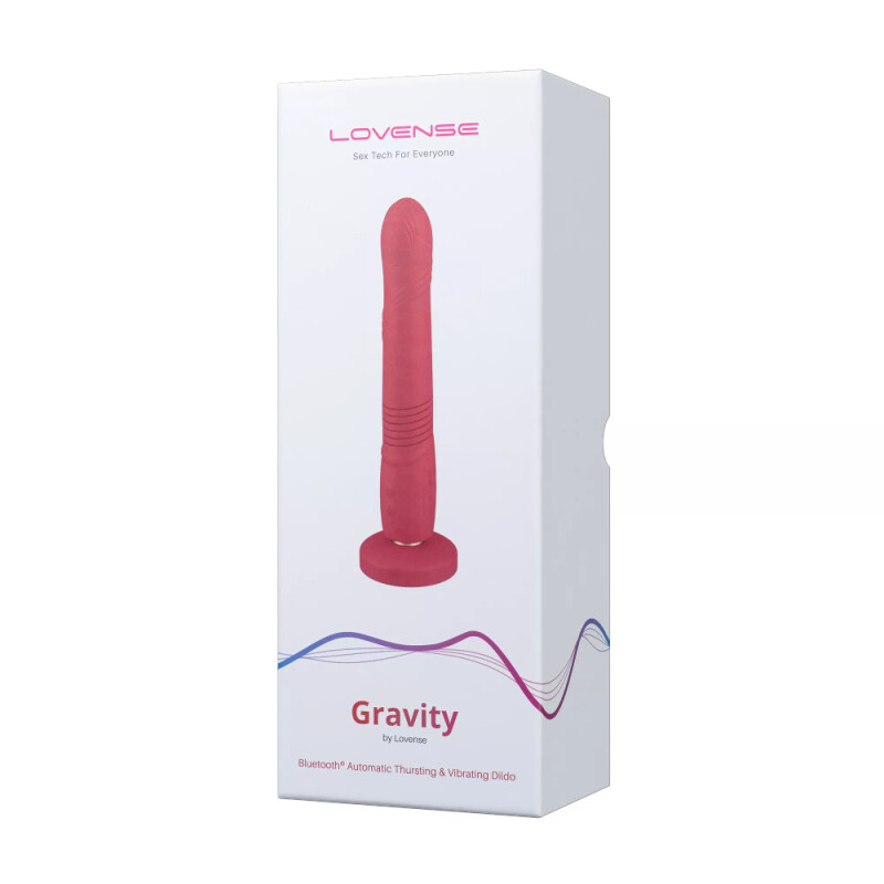 Вібратор смарт із фрикціями Lovense Gravity на присосці, червоний, 25.9 х 3.7 см - Зображення 1