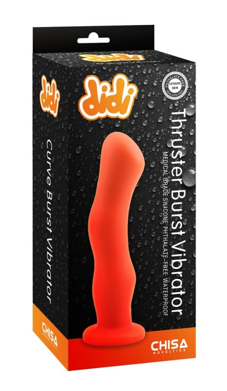 Вібратор рельєфний Curve Burst Chisa, з присоскою, силіконовий, помаранчевий, 19 х 4.4 см - Зображення 1