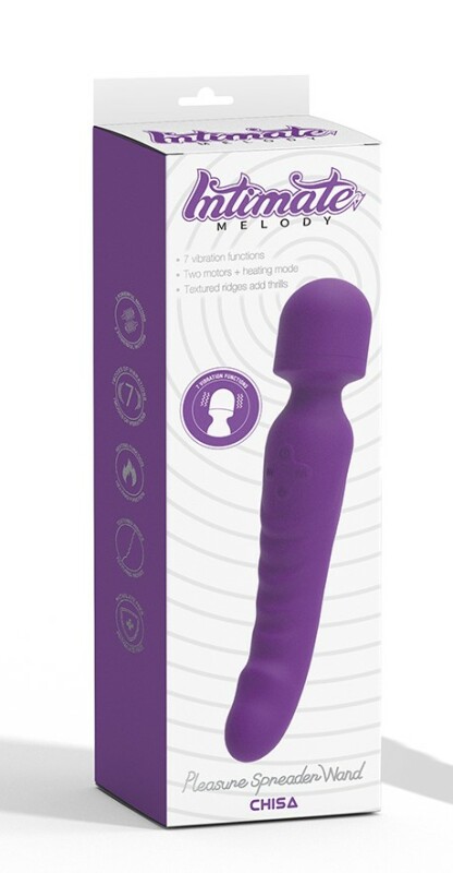 Вібратор-мікрофон двосторонній з підігрівом Pleasure Spreader Chisa, силіконовий, фіолетовий, 22 х 4.2 см - Зображення 1