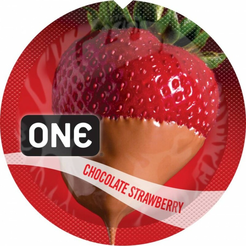 Презерватив оральний One FlavorWaves, зі смаком полуниці в шоколаді, 1 шт.