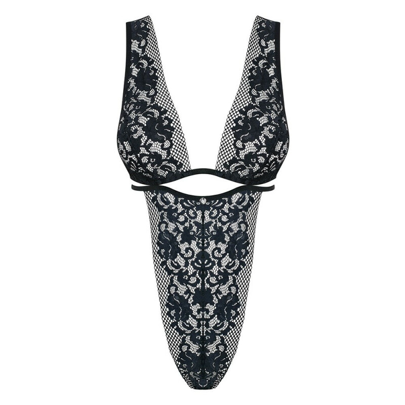 Боді сексуальне мереживне S/M Figurea Obsessive, чорне - Изображение 2