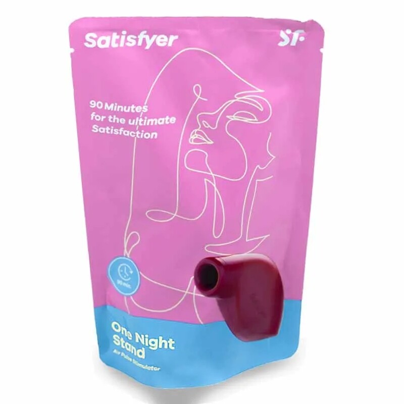 Вакуумний стимулятор клітора Satisfyer One Night Stand одноразовий, бордовий, 7.2 х 3.2 см - Изображение 1